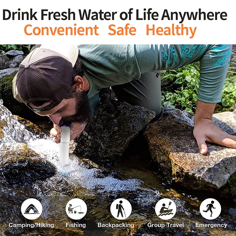 Portable small water purifier filter kettle filter activated carbon cup outdoor sports plastic straw cup